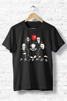 Horror Movie Characters Friends T-Shirt Friends T Shirt, Horror Movie Characters, Friends Tshirt, New Edition, Movie Characters, Horror Movie, Cotton Lights, Curator Style, Simply Beautiful