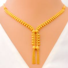 Impeccable Unique 22k Gold Dangling Necklace Set Formal Yellow 22k Gold Chain Necklace, Elegant Gold Plated Yellow Temple Necklace, Elegant 22k Gold Temple Necklace In Yellow, Elegant 22k Gold Yellow Temple Necklace, Elegant Yellow 22k Gold Temple Necklace, Elegant Yellow Temple Necklace For Formal Occasions, Elegant 22k Gold Yellow Chain Necklace, Dangling Necklace, 22k Gold Necklace