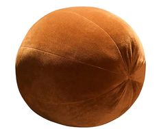 an orange velvet ball on a white background