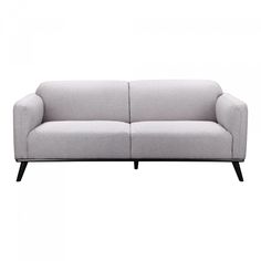 a white couch with black legs on a white background