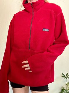 Red Quarter Zip Outfit, Red Fleece Outfit, Fleece Pullover Outfit, Quarter Zip Outfit, Red Fleece Jacket, Fleece Outfit, Pullovers Outfit, Red Fur, Pullover Outfit