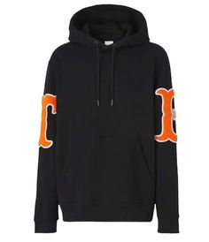 Burberry TB Logo Black Cotton Hoodie - Premium Hoodie from Burberry - Just $445! Shop now at Sunset Boutique Applique Hoodie, Burberry Shirts, Buy Hoodies, Black Sweatshirt, Logo Black, Black Letter, Burberry Men, Drawstring Hoodie, Cotton Hoodie