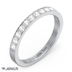 This simple, yet elegant band features 13 channel-set 2mm round gemstones that you can personalize with diamonds, birthstones, or Brilliance cubic zirconia. Finish the design in 10K and 14K white, yellow, or rose gold, or sterling silver. The Classic Half Eternity Ring looks splendid by itself and even more perfect when stacked with our Elegant Duchess Ring with Shoulder Accents and other engagement rings. Half Eternity Moissanite Band For Promise Ring, White Gold Cubic Zirconia Half Eternity Band, Cubic Zirconia Half Eternity Stackable Rings For Anniversary, Promise Eternity Band With Diamond Accents, Promise Eternity Band In White Gold With Cubic Zirconia, Promise White Gold Eternity Band With Cubic Zirconia, White Gold Half Eternity Promise Band, 14k White Gold Half Eternity Round Band, Anniversary Bands With Prong Setting In Cubic Zirconia