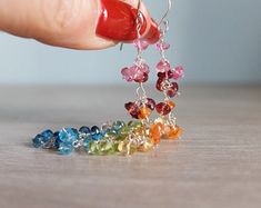 Large Teardrop Multi Gemstones Earrings Handmade Colorful Flower Woven Hoops Unique Gift for Her Boho Chic Luxury Gem Wire Weaved Earrings - Etsy Gemstones Earrings, Unique Gifts For Her, Earrings Etsy, Gemstone Earrings, Earrings Handmade, Colorful Flowers, Boho Chic, Gift For Her, Etsy Earrings