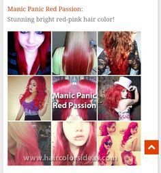 Red passion by Manic Panic Manic Panic Red, Red Pink Hair, Hair Color Pink, Beauty Inspo, Hair Styles