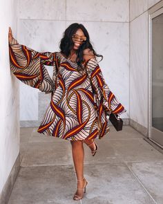 "Ankara Style Dress Elastic Off Shoulder Dress Unlined Now available in sizes Size 2 Bust 32\" Waist 26\" Size 4 Bust 34\" Waist 28\" Size 6 Bust 36\" Waist 30\" Size 8 Bust 38\" Waist 32\" Size 10 Bust 40\" Waist 34\" Size 12 Bust 42\" Waist 36\" Size 14 Bust 44\" Waist 38 Size 16 Bust 46\" Waist 40\" Please feel free to ask question if you're unsure about your size. Check your measurements before placing your orders. All photos are taken directly under the sun." Long Sleeve Printed Dresses For Casual Wear, Fall Long Sleeve Mini Dress With Pockets, Casual Long Sleeve Dress With Unlined Sleeves, Long Sleeve Mini Dress With Pockets For Summer, Summer Long Sleeve Mini Dress With Pockets, Brown Printed Dress For Fall, Fall Long Sleeve Midi Dress With Pockets, Casual Fall Dress With Unlined Sleeves, Long Sleeve Midi Dress For Casual Occasions