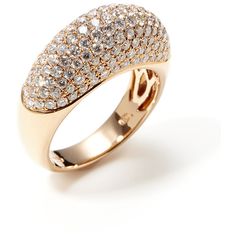 Vendoro Rose Gold & Diamond Domed Band Ring ($4,830) ❤ liked on Polyvore featuring jewelry, rings, anel, no color, round diamond ring, pink gold rings, 18k ring, rose gold band ring and rose gold ring Wide Band Diamond Rings, Rose Gold Band Ring, Pink Gold Rings, Ring Jewellery Design, Womens Jewellery, Diamond Necklace Designs, Gold Jewelry Stores, Gold Rings Fashion, Rose Gold Diamond Ring