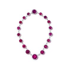 Rhodolite Garnet and Diamond Necklace Rhodolite Jewelry, Stephen Silver, Necklaces Dainty, Platinum Necklace, Ruby Jewellery, Lavender Jade, Bvlgari Jewelry, Necklace Emerald, High Jewellery