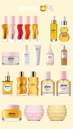 All Gisou Products, Gisuo Products, Gisou Aesthetic, Aesthetic Skin Care Products, Gisou Products, Girly Christmas Gifts, Skincare Brands, Skin Care Items