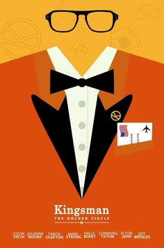 the poster for kingsman is shown with glasses and a tuxedo on it