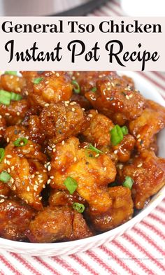 an image of general tso chicken instant pot recipe