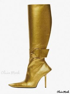 Olivia Mark - Purple Boots with Pointed Toe and Buckle Fastening for Women Purple Boots, Olivia Mark, New Day, Buckle, For Women, Boots, Purple, Gold, Closet