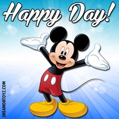 a cartoon mickey mouse with the words good morning on it's face and arms