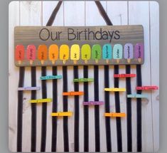 a wooden sign that says, our birthdays are made out of popsicle sticks