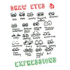 an image of the words draw eyes and expressions