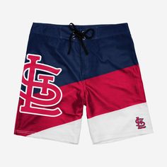 Dominate summer style the same way your team dominates their opponents. These St. Louis Cardinals Color Dive Boardshorts will have you ready for every pool party, beach day, and barbecue. Features Diagonal, multi-team colored design so you can let your true colors shine Large cropped team logo on front right leg that lets you show off your legendary team spirit AND your toned calf muscles Small team logo on front left leg so there's no question who you're rooting for Adjustable drawstring for ad Sporty Navy Swimwear With Built-in Shorts, Swim Trunks With Built-in Shorts For Beach Sports, Summer Sports Swim Trunks With Built-in Shorts, Summer Swim Trunks With Built-in Shorts For Sports, Moisture-wicking Shorts For Beach Swimming, Moisture-wicking Shorts For Swimming And Beach Season, Beachwear Athletic Shorts With Moisture-wicking, Beachwear Moisture-wicking Athletic Shorts, Summer Throwback Style Short Bottoms