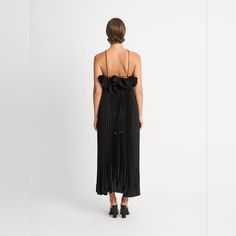 Sheike | Dresses | Formal Rosette Halter Dress | Poshmark Black Pleated Bodice Dress For Evening, Silk Pleated Evening Dress, Silk Pleated Dress For Evening, Satin Midi-length Pleated Dress For Evening, Satin Midi Length Pleated Evening Dress, Elegant Black Pleated Party Dress, Elegant Silk Pleated Dress For Evening, Elegant Silk Pleated Evening Dress, Satin Pleated Midi Dress For Evening