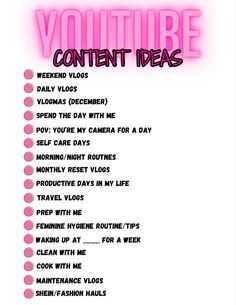 a pink poster with the words, you're content ideas