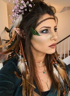 Mystic Creatures, Tauriel, Elf Costume, Outfit Trends, Get Dressed, Hair Wrap, Curly Hair Styles, Make Up, Dress Up