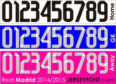 three different numbers are shown in blue, pink and white colors with the same font