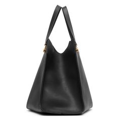 Black leather shoulder bag from The Row. The Alexia bag is made of polished saddle leather with an interior tie closure, flat handles along with an architectural draping to create volume.Measurements: L43.5 x H29.5 x W15 cmMade in Italy The Row Sofia Bag, The Row Everyday Shoulder Bag, The Row Bourse Bag, Luxury Leather-handled Saddle Tote Bag, Luxury Leather-handled Tote Box Bag, Black Leather Top, Saddle Leather, Top Handle, Leather Top