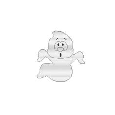 a cross stitch pattern of a cartoon character in the shape of a snowman on a white background