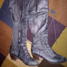 Rare..... Absolutely Beautiful Boots Worn Once Size 10 They Are Factory Distressed Look Looks Amazing W A Floral Maxi I Ship Same Day Gray Lace-up Boots For Spring, Gray Leather-sole Boots For Fall, Gray Leather Boots For Fall, Casual Distressed Leather Boots, Gray Leather Boots Medium Width, Boho Punk, Beautiful Boots, Jeffrey Campbell Shoes, Jeffrey Campbell