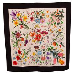 100% authentic Gucci Gothic Flora 90 scarf in black and multicolor silk (100%). Has been worn and is in excellent condition. Measurements Width 90cm (35.1in) Length 90cm (35.1in) All our listings include only the listed item unless otherwise specified in the description above. Silk Scarfs, Gucci Flora, Gucci Floral, Gucci Scarf, Flora Print, Silk Twill Scarf, Floral Silk Scarf, Gucci Gucci, Printed Silk Scarf