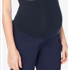 New With Tags Navy Crop Pants Full Belly Coverage Maternity Pants, Crop Pants, Pants Color, Cropped Pants, Peas, Pant Jumpsuit, Color Blue, Pants For Women, Navy