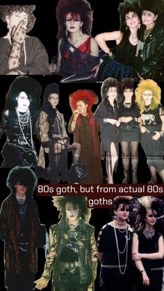 80s goth, but from actual 80s goths #80s #80sgoth #tradgoth #gothfashion 80s Trad Goth Aesthetic, 80s Outfits Goth, 80s Gothic Fashion, 80s Slasher Outfits, Deathrock Outfits, 2000s Mall Goth Outfits