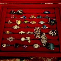 This Is My Collection Of Sterling Silver Rings. They Have Gotten Too Big For Me So Out They Go. They Are Between Size 7-8 1/2. There’s At Least $1,000 Worth But I’m Selling For $280 For The Whole Thing.If The Box Is Wanted It’ll Be $28 More. If Only Certain Ones Are Wanted They’ll Be $30 Each Other Than The One That’s $150, That One Will Be $50 These Are Some Beautiful Rings In Many Different Stones. If Anyone Would Like To See A Certain Ring, Let Me Know! The Long Sterling Silver Floral Ring Is Being Sold Separately In My Closet! Funky Rings, Hand Rings, 2 Rings, Floral Ring, Ring Collection, Funky Jewelry, If Only, Dream Jewelry, Ring Collections