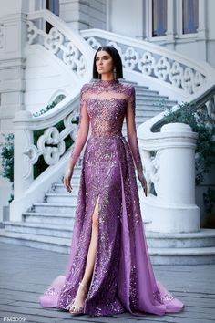 Purple Wedding Dress For The Bride, Evening Dresses With Long Sleeves, Blue Wedding Dresses With Sleeves, Elegant Evening Gowns Stunning Dresses, Lavender Gowns Elegant, Gorgeous Dresses Classy, Lilac Evening Gown, Unique Evening Gowns, Pink Elegant Dress