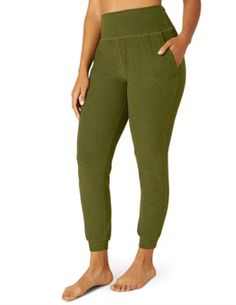 Find your flow with the stretchy  slim fit of the women's Beyond Yoga Spacedye Midi Jogger pants in a soft performance fabric—with pockets! Mid-rise Bottoms With Side Pockets For Loungewear, Stretch Green Joggers With Side Pockets, Athleisure Pants With Comfort Waistband For Relaxation, Sporty Yoga Pants With Elastic Waistband For Relaxation, Green Activewear With Side Pockets For Yoga, Athleisure Comfort Stretch Bottoms For Relaxation, Athleisure Yoga Pants With Elastic Waistband For Relaxation, Sporty Comfort Stretch Yoga Pants For Relaxation, Sporty Yoga Pants With Comfort Stretch For Relaxation