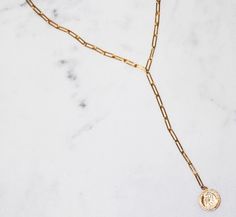 Gold filled long link drop necklace with coin pendent Oct 31, Drop Necklace, Chains Necklace, Necklace Etsy, Gold Filled, Chain Necklace, Coin, New York, Chain