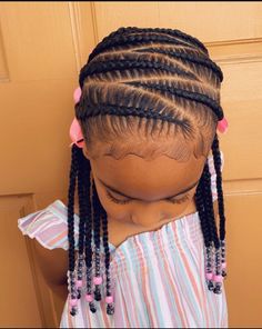 Cute Hairstyles For Lil Kids, Kid Braided Hairstyles Black, Toddler Hair Braiding Styles, Girl Braided Hairstyles Kids Black, Black Kid Hairstyles Braids, Black Lil Girl Hairstyles, Girl Braids Hairstyles Kids Black Little, Girls Braids Black Kids Natural Hair, Braids For Black Kids Girl Hairstyles