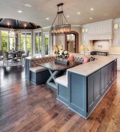 a large open concept kitchen and dining room