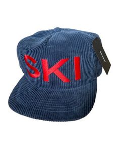 SKI corduroy hat Embroidered Trucker Hats, Ski Embroidery, Nyc Hat, Trendy Hats, Vintage Baseball Hats, Fun Hats, Streetwear Outfit Ideas, Corduroy Hat, Guy Fits