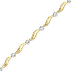 Dainty and delicate with just a hint of subtle sparkle, this fashion bracelet suits her feminine style. Crafted in warm 10K gold, this clever design pairs gracefully curving links with diamond stations in a look that captures the eye. A lovely look with any attire, this bracelet captivates with 1/6 ct. t.w. of diamonds and a polished shine. The 7.0-inch bracelet secures with a tongue and groove clasp. Jewelry By Brand, Black Hills Gold Jewelry, Station Bracelet, Jewelry Drawing, Peoples Jewellers, Black Hills Gold, Circle Diamond, Tongue And Groove, I Love Jewelry