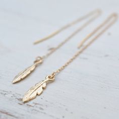 Feather Earrings,Gold threader earrings,Boho earrings,Feather Jewelry, Minimalist threader,gold earr Adjustable Gold Feather Earrings, Leather Jewelry Bracelet, Gold Threader Earrings, Gold Feather Earrings, Earrings Feather, Threader Earrings Gold, Minimalist Earrings Gold, Simple Hoop Earrings, Boho Style Earrings