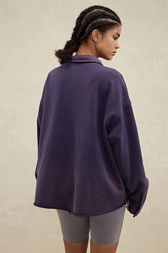 This YPL Ombre Polo Jacket is perfect for those who value style and comfort. Featuring exquisite print details, a relaxed fit, and two side pockets, this jacket is designed for optimal comfort. Washed for a pre-worn look and feel, it is sure to be a favorite for any occasion. Purple Sportswear Sweatshirt For Sports, Sporty Purple Windbreaker With Pockets, Vintage Purple Windbreaker For Outdoor, Purple Cotton Sportswear Sweatshirt, Vintage Purple Windbreaker For Streetwear, Yoga Set, Sweater Coats, Bra Tops, Dress Accessories