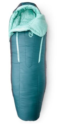 the sleeping bag is open and ready to be used