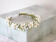 This beautiful flower crown is a lovely accessory, perfect for a party or wedding. Our stunning faux flowers look like the real. Head circumference: one size fits all (adjustable) / fits adults and older children If the crown should fit the baby, after buying please give head circumference White Flower Crown Wedding, Head Wreath Wedding, Wedding Floral Crown, Flower Girl Halo, Flower Head Wreaths, White Flower Crown, Floral Crown Wedding, Flower Crown Hairstyle, Lily Of The Valley Flowers