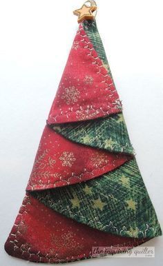 a red and green christmas tree ornament