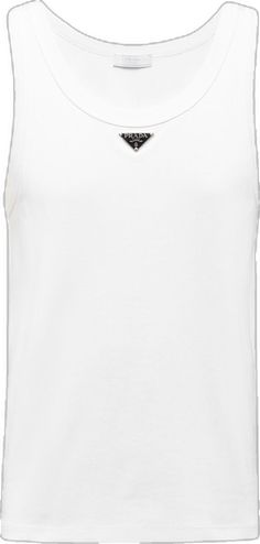 Prada Top, Prada Logo, Tank Top White, Triangle Logo, Cotton Tank Top, White Tank Top, Mock Up, Prada, Tank Top