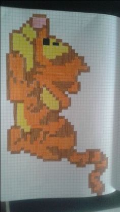 an image of a cartoon character made out of legos on a sheet of paper