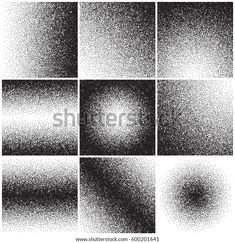 black and white grungy textured background set for design projects - stock photo