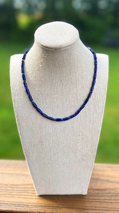 Blue Lapis Lazuli Necklace This stunning necklace is made with natural and genuine lapis lazuli stone beads. It is strung on professional grade jewelry cord and secured with a high quality clasp of your choice.  Made to order and made to last.  Special requests are always welcomed <3 Sapphire Gemstone Beads Necklace In Lapis Lazuli, Sapphire Beaded Necklaces With Natural Lapis Lazuli Stones, Sapphire Lapis Lazuli Necklace With Gemstone Beads, Blue Lapis Lazuli Necklace With Natural Stones, Sapphire Color Lapis Lazuli Necklace, Beaded Sapphire Necklace In Lapis Lazuli, Sapphire Single Strand Necklace In Lapis Lazuli, Blue Lapis Lazuli Gemstone Bead Necklaces, Sapphire Lapis Lazuli Necklace With Polished Beads