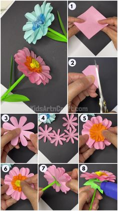 how to make paper flowers that look like they have been cut out and put together