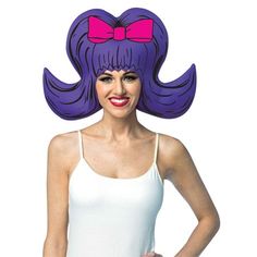 Comic Bouffant Wig Adult Halloween Accessory, Men's, Multicolor Bouffant Wig, Foam Wig, Cartoon Purple, Foam Wigs, Crazy Hat, Wig Costume, Foam Party, Funky Hats, Crazy Hats