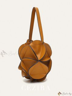 Bird in Bag - Stylish Petal Patchwork PU Leather Bucket Shoulder Handbag for Women - Adjustable Drawstring Closure, Long Strap Cross Body Design - Perfect Fashionable Gift for Vacation Unique Leather Bag, Leather Drawstring Bags, Leather Handbags Handmade, Unique Handbag, Unique Handbags, Bags Handmade, Unique Purses, Cross Body Bags, Handbag For Women